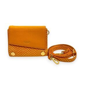 Hammitt Levy Small Apricot Tan Snake Leather Wallet Crossbody Mini Bag Gold EUC+